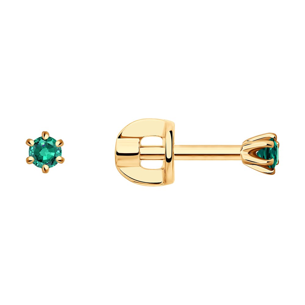 

Серьги пусеты из красного золота SOKOLOV Diamonds 3020510, изумруд, 3020510