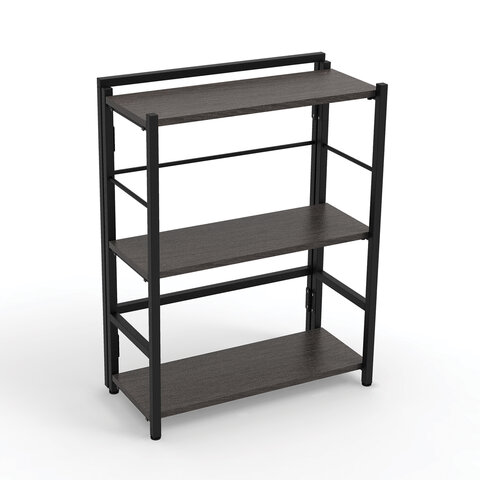 

Стеллаж BRABIX "Smart SH-004", 605х290х790 мм, ЛОФТ, прямой, складной, металл/ЛДСП ясень, Черный;коричневый, 641867