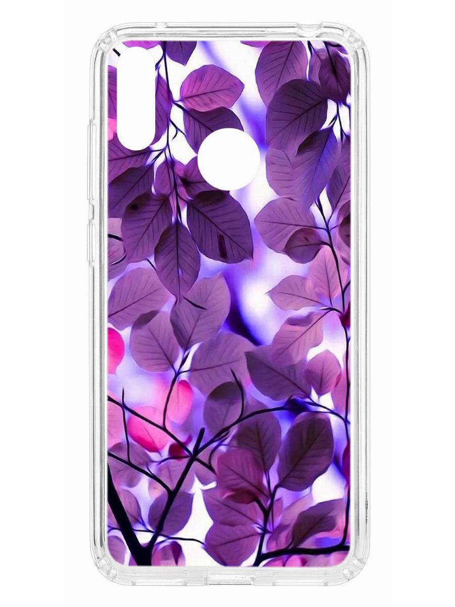 фото Чехол для huawei y7 2019 kruche print purple leaves кruче