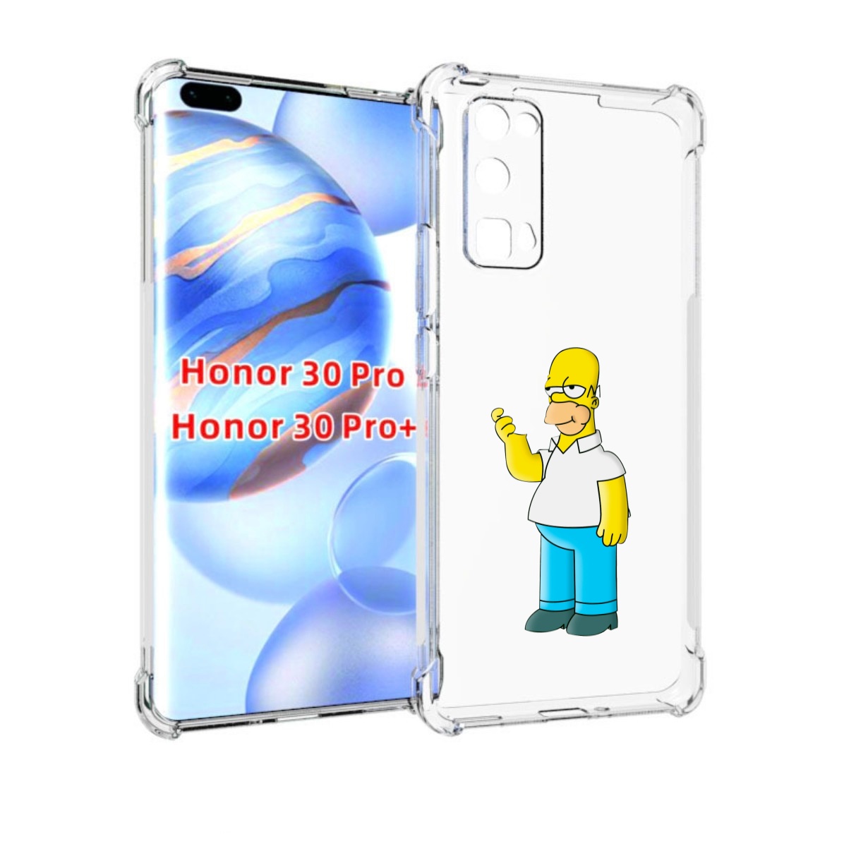 

Чехол бампер MyPads гомер-симпсон для Honor 30 Pro, Прозрачный, Tocco