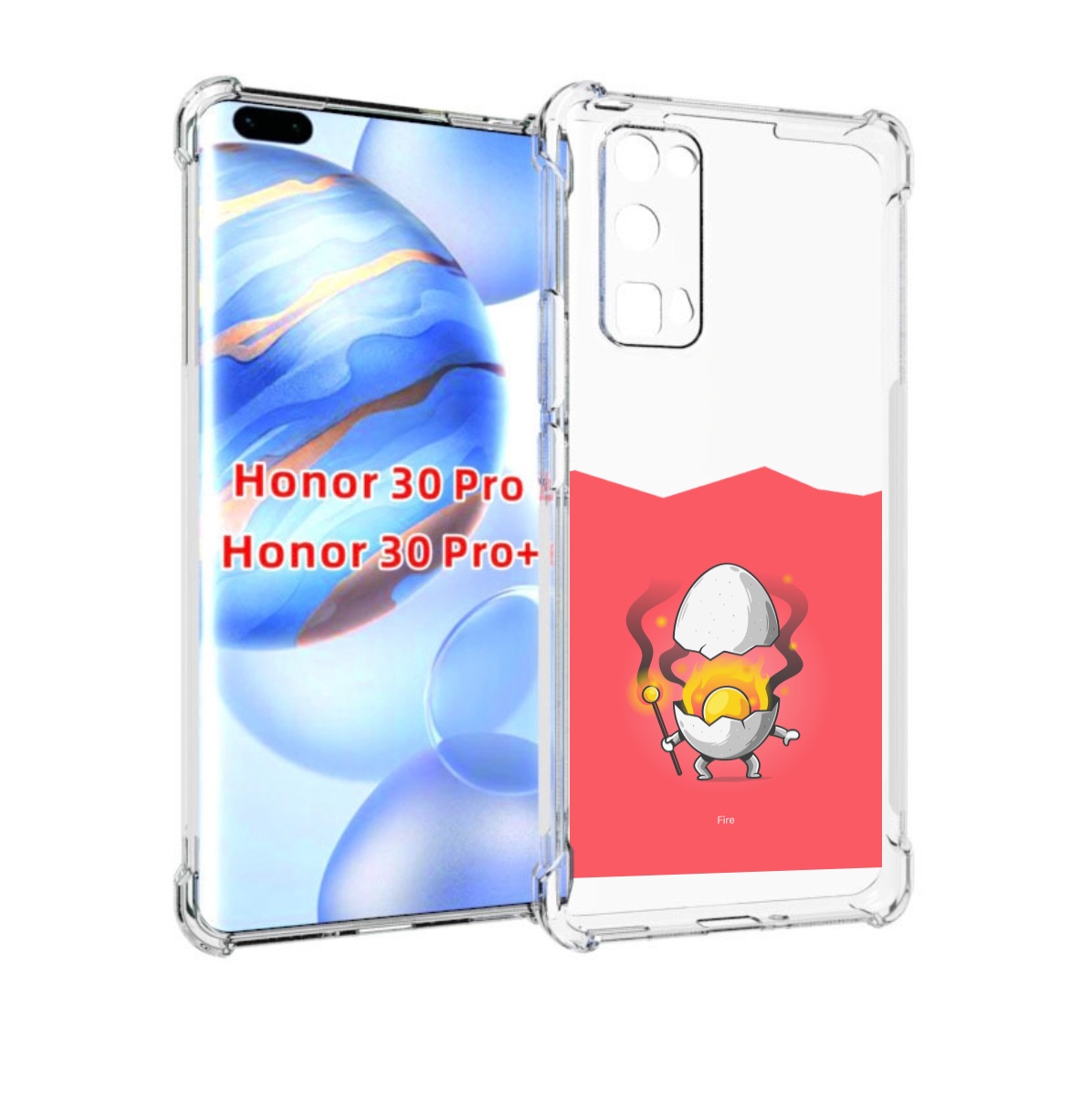 

Чехол бампер MyPads горелое яйцо для Honor 30 Pro, Прозрачный, Tocco