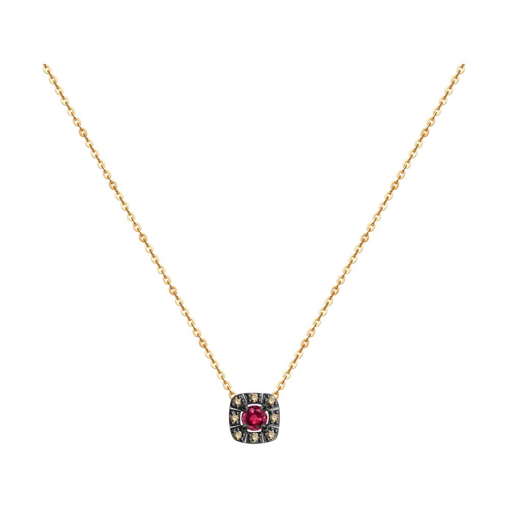 

Колье из красного золота с бриллиантом/рубином 45 см SOKOLOV Diamonds 4070005, 4070005