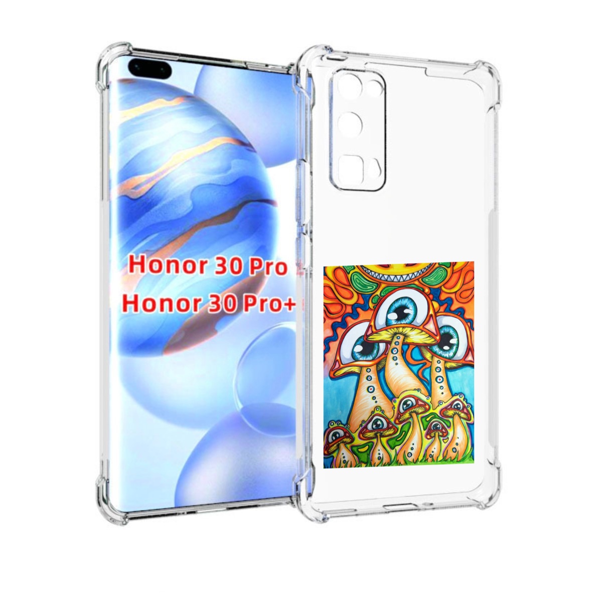 

Чехол бампер MyPads грибы с глазами для Honor 30 Pro Honor, Прозрачный, Tocco