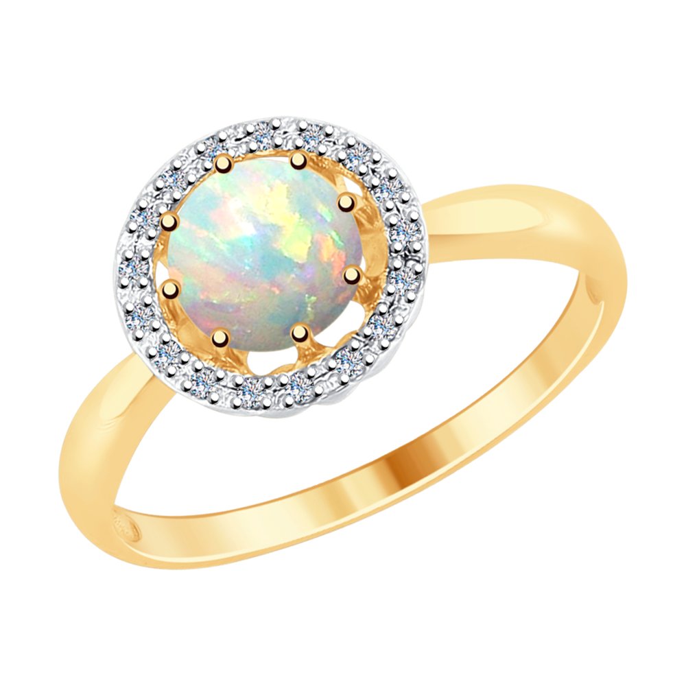 

Кольцо из красного золота с бриллиантом/опалом р. 17 SOKOLOV Diamonds 6014060, 6014060