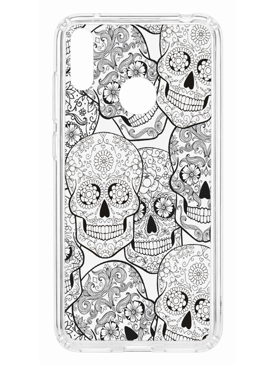 фото Чехол для huawei y7 2019 kruche print skull black кruче