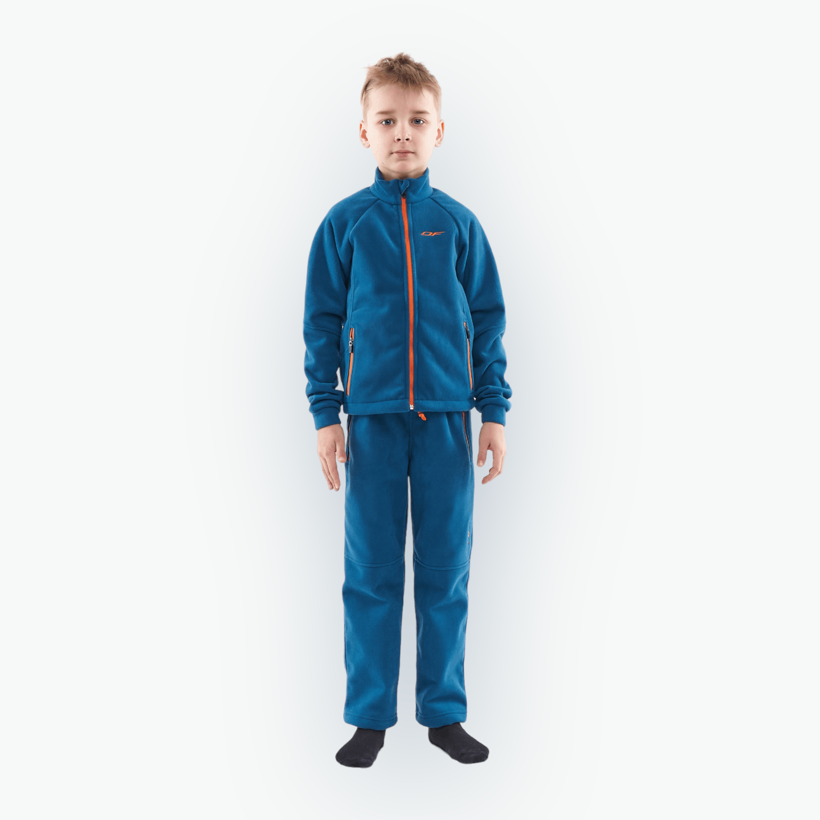 Детский флисовый костюм Dragonfly Blue Orange, 128-134 см