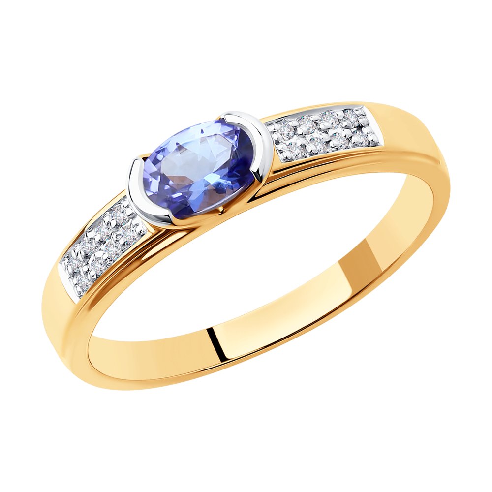

Кольцо из золота р.  SOKOLOV Diamonds 6014165, бриллиант\танзанит, 6014165