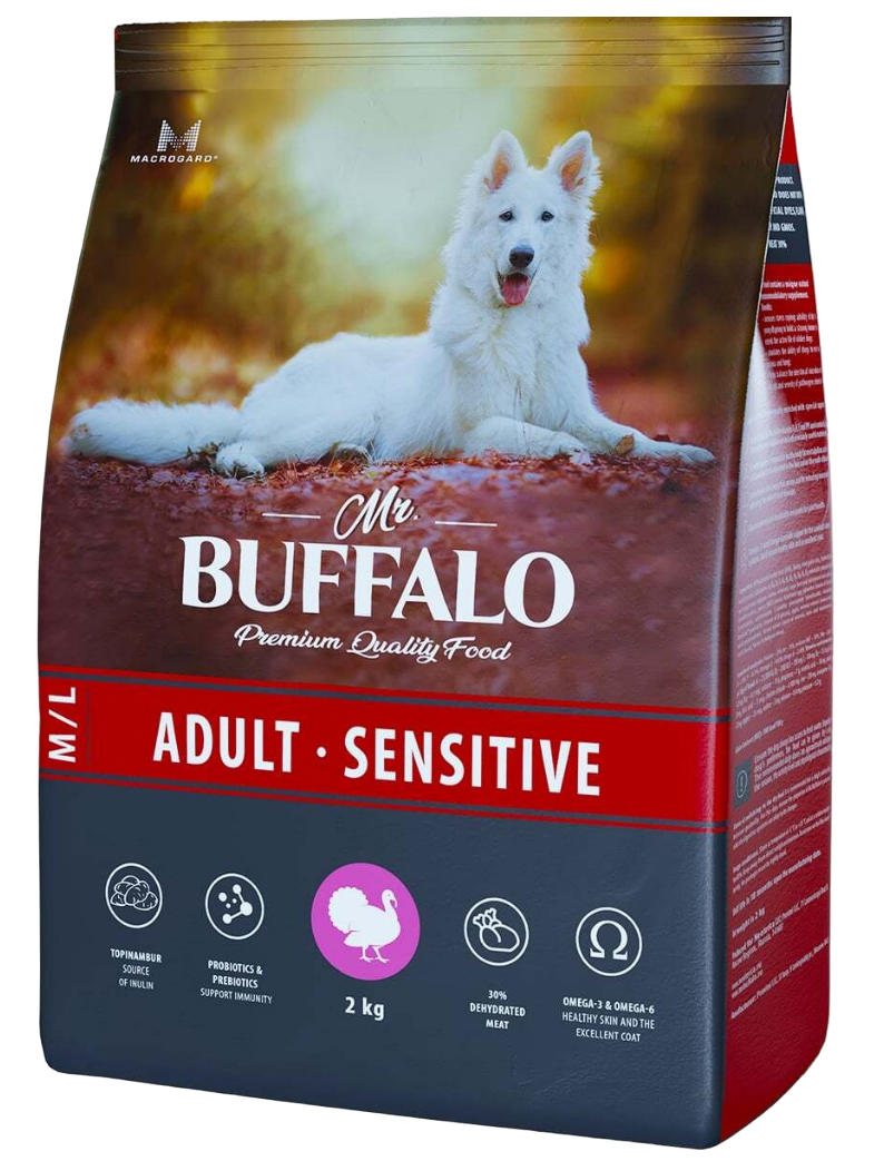 

Mr.Buffalo ADULT M/L SENSITIVE 2 кг индейка для собак средних и крупных пород B131