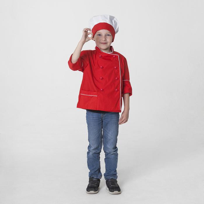 Детский карнавальный костюм Шеф-повар, колпак, куртка, 4-6 лет, рост 110-122 см