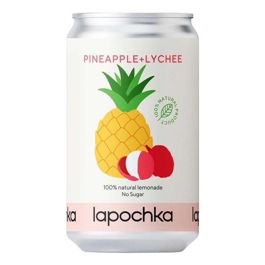 Газированный напиток Lapochka Pineapple Lychee с соком ананаса и личи 330 мл 160₽