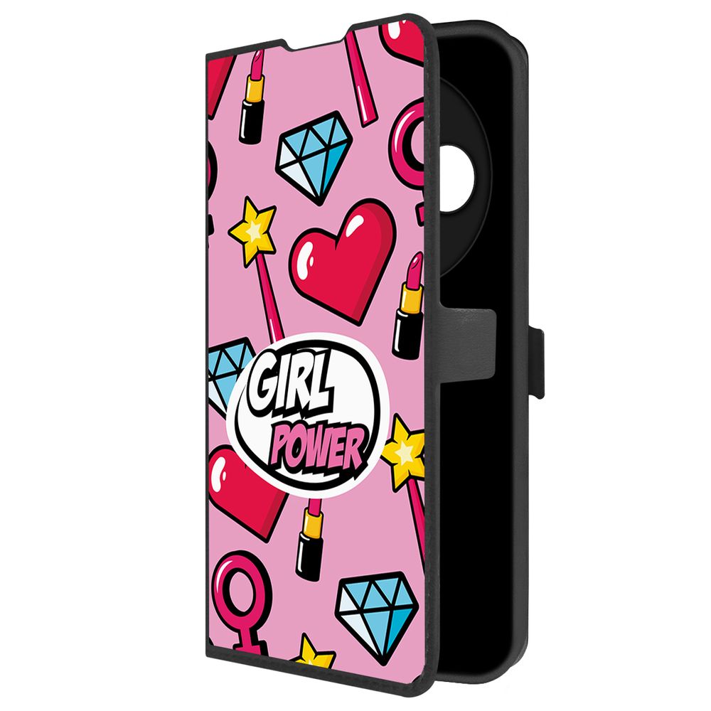 

Чехол-книжка Krutoff Eco Book для Xiaomi Redmi 14C/Poco C75 Girl Power (черный)