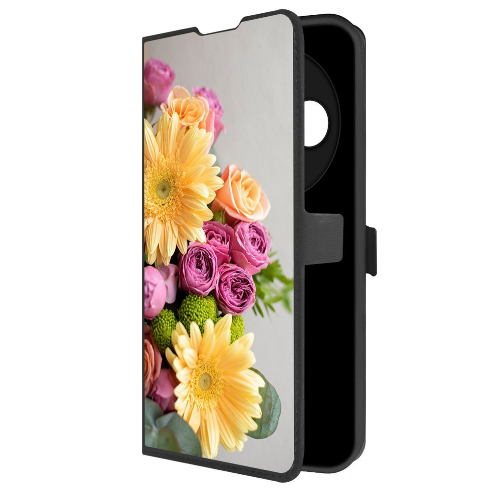 

Чехол-книжка Krutoff Eco Book для Xiaomi Redmi 14C/Poco C75 Букет (черный)