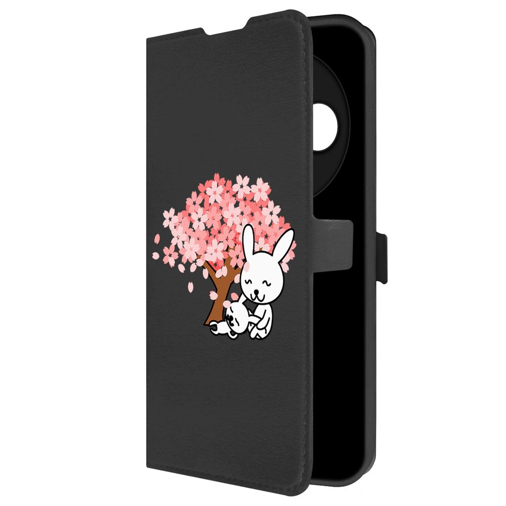 

Чехол-книжка Krutoff Eco Book для Xiaomi Redmi 14C/Poco C75 Кролики (черный)