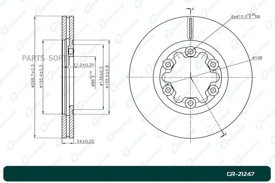 Диск Тормозной 1Шт GBRAKE GR21247