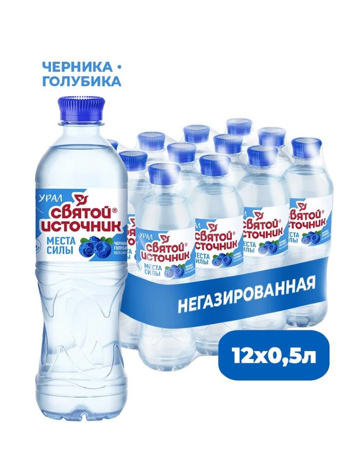 

Святой Источник Вода питьевая негазированная ирга,голубика,черника 0,5 л 12 шт