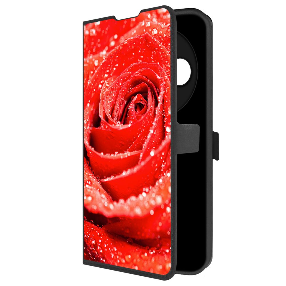 

Чехол-книжка Krutoff Eco Book для Xiaomi Redmi 14C/Poco C75 Роза (черный)