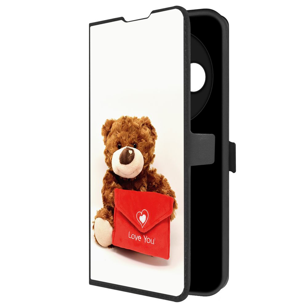 

Чехол-книжка Krutoff Eco Book для Xiaomi Redmi 14C/Poco C75 Медвежонок тебя любит (черный)