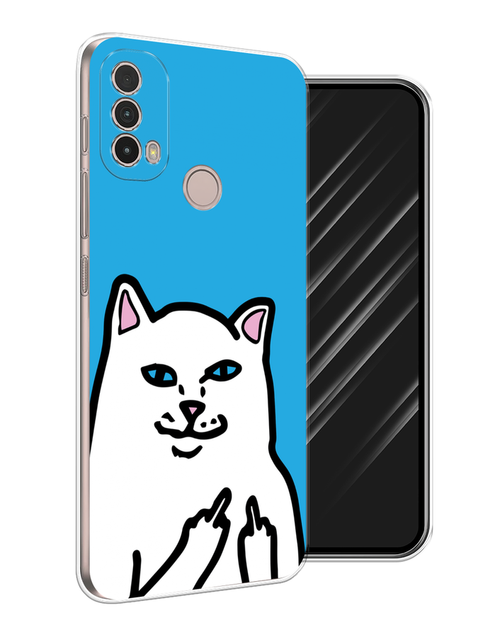 

Чехол Awog на Nokia C100 "Кот жесть", Белый;голубой;черный, 125350-9