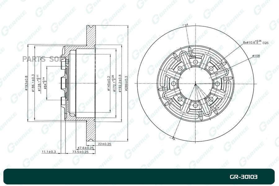 

Диск Тормозной 1Шт GBRAKE GR30103