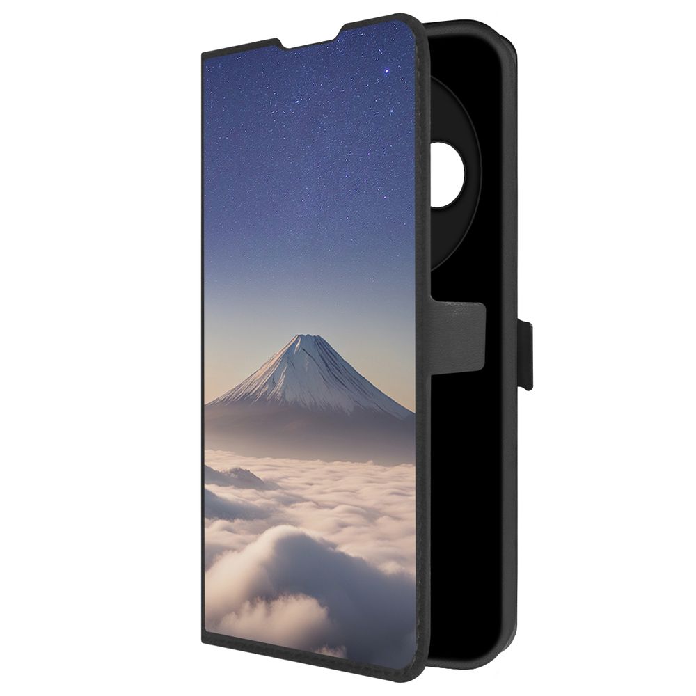 

Чехол-книжка Krutoff Eco Book для Xiaomi Redmi 14C/Poco C75 Япония, Фудзияма (черный)