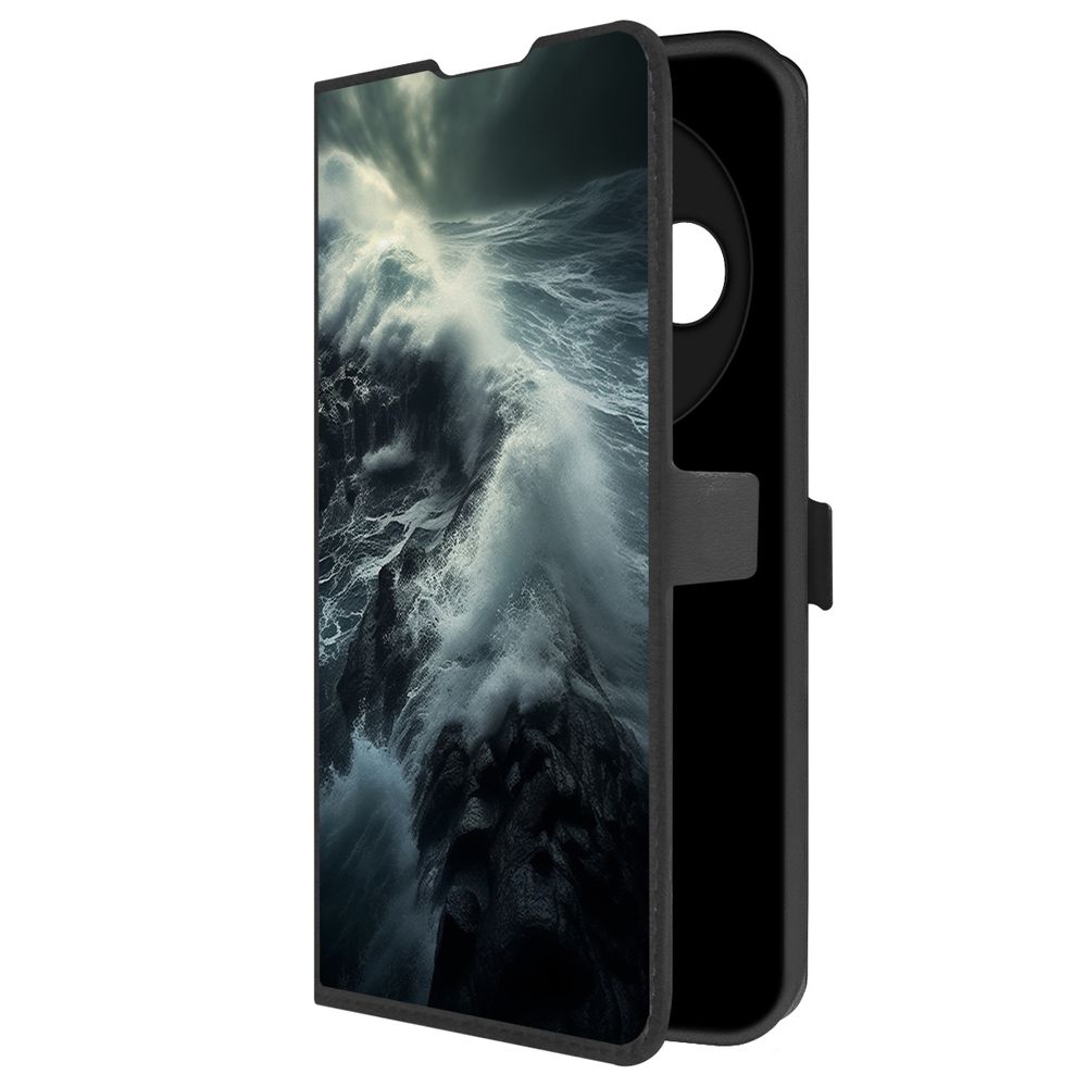 

Чехол-книжка Krutoff Eco Book для Xiaomi Redmi 14C/Poco C75 Шторм (черный)