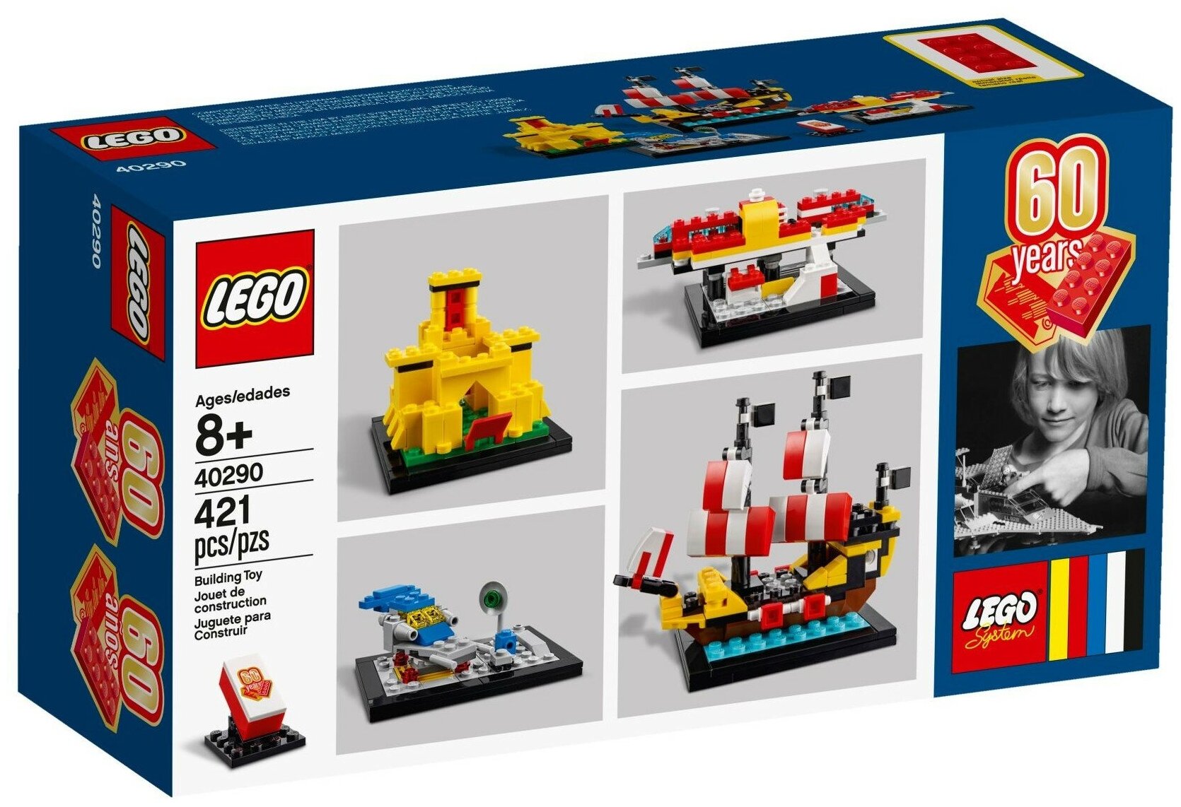 Купить Конструктор LEGO 40290 60 Years of the LEGO Brick, Конструктор LEGO 60 Years of the LEGO Brick 40290,