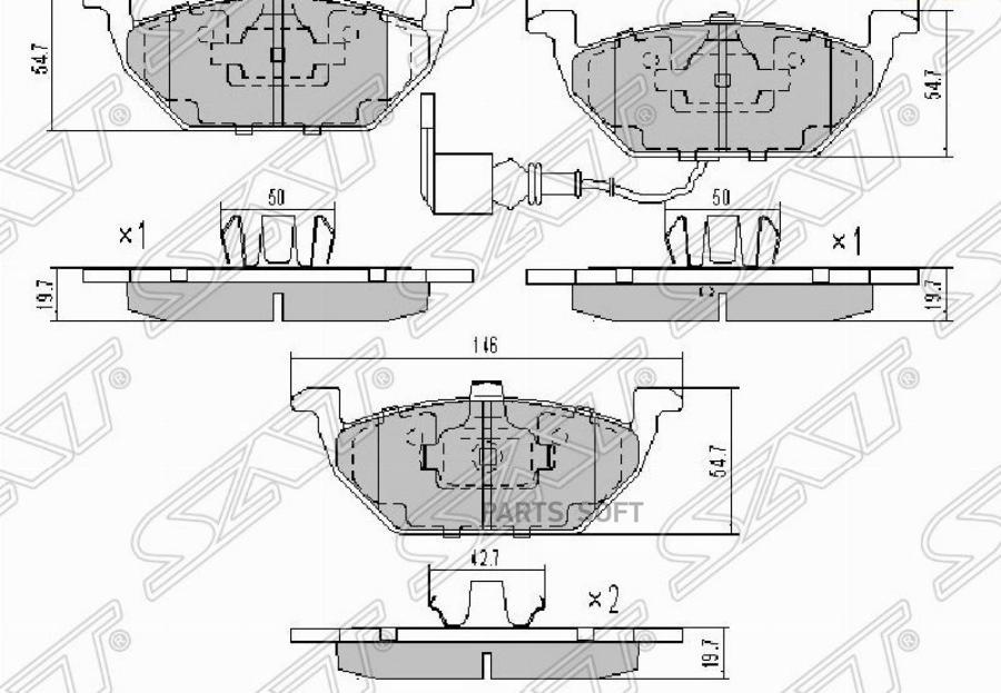 

Колодки Тормозные Перед Vw Polo 10- Audi A1 11- Skoda Fabia 07- Sat арт. STJZW698151