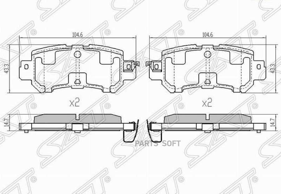 

Колодки Тормозные Зад Mazda Cx5 11- Sat арт. ST-K0Y1-26-48Z