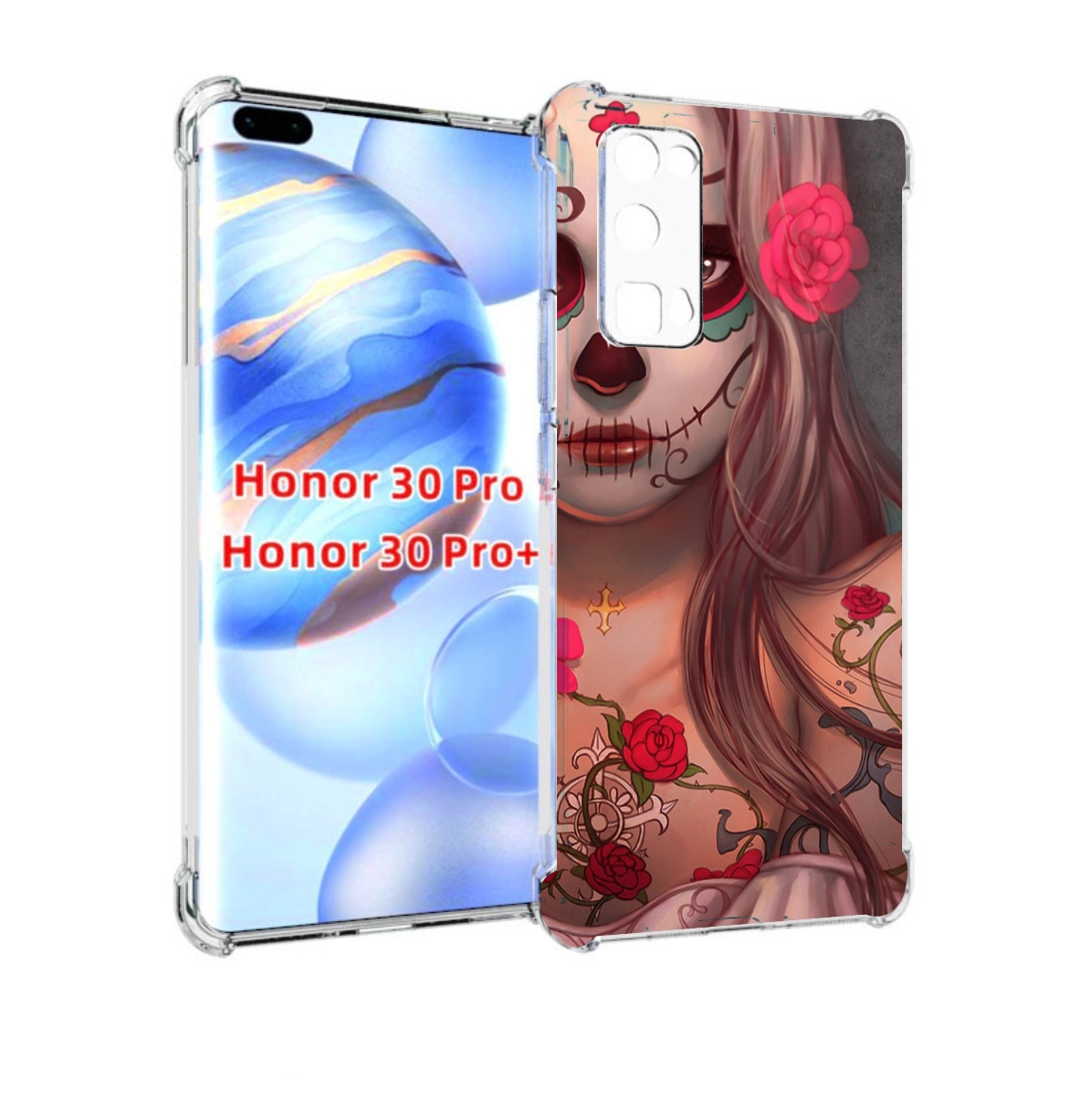 

Чехол бампер MyPads девочка в рисунках для Honor 30 Pro, Прозрачный, Tocco