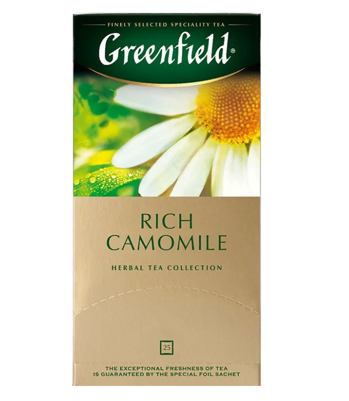 Чай GREENFIELD  Rich Camomile (Ромашковый), травяной, 25 пакетиков в конвертах по 1,5 г