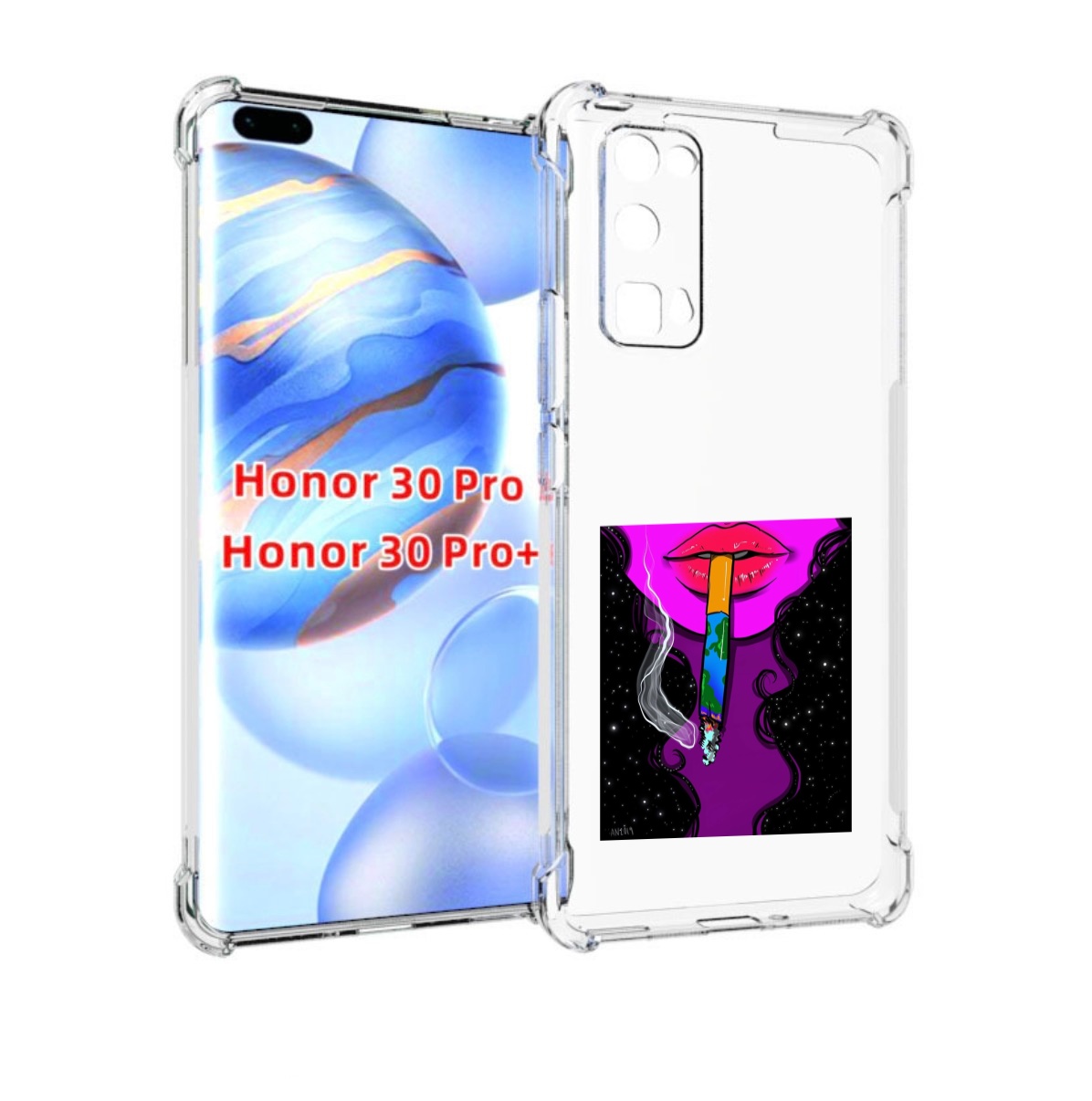 

Чехол бампер MyPads девушка курит землю женский для Honor, Прозрачный, Tocco