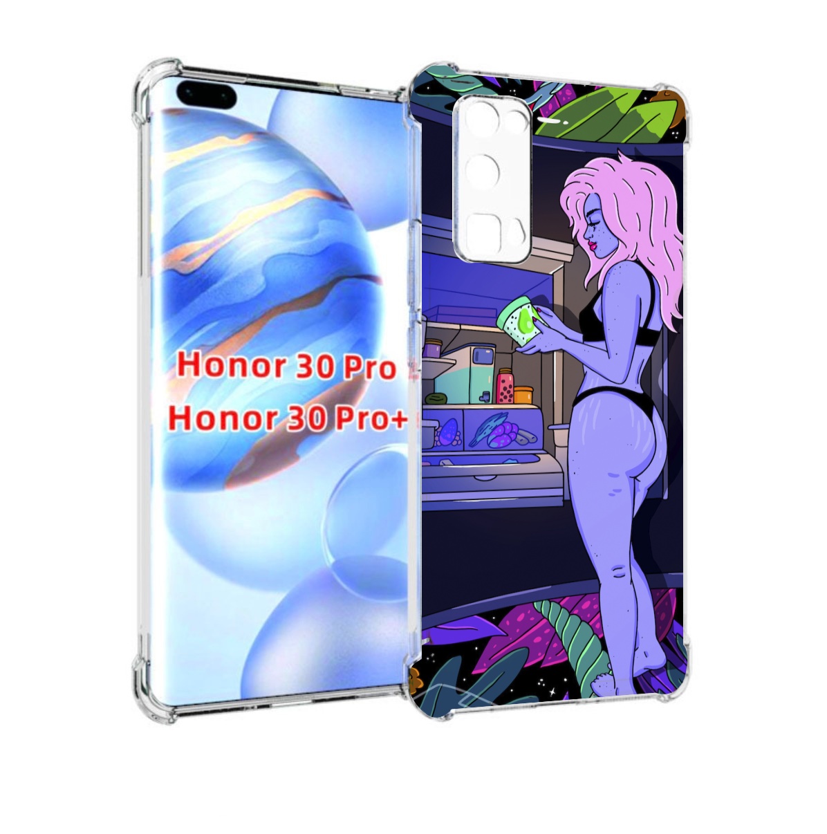 

Чехол бампер MyPads девушка любит покушать женский для Honor, Прозрачный, Tocco