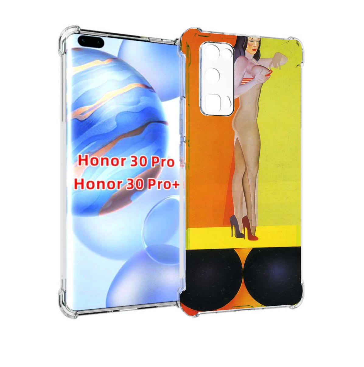 

Чехол бампер MyPads девушка на шарах женский для Honor 30, Прозрачный, Tocco