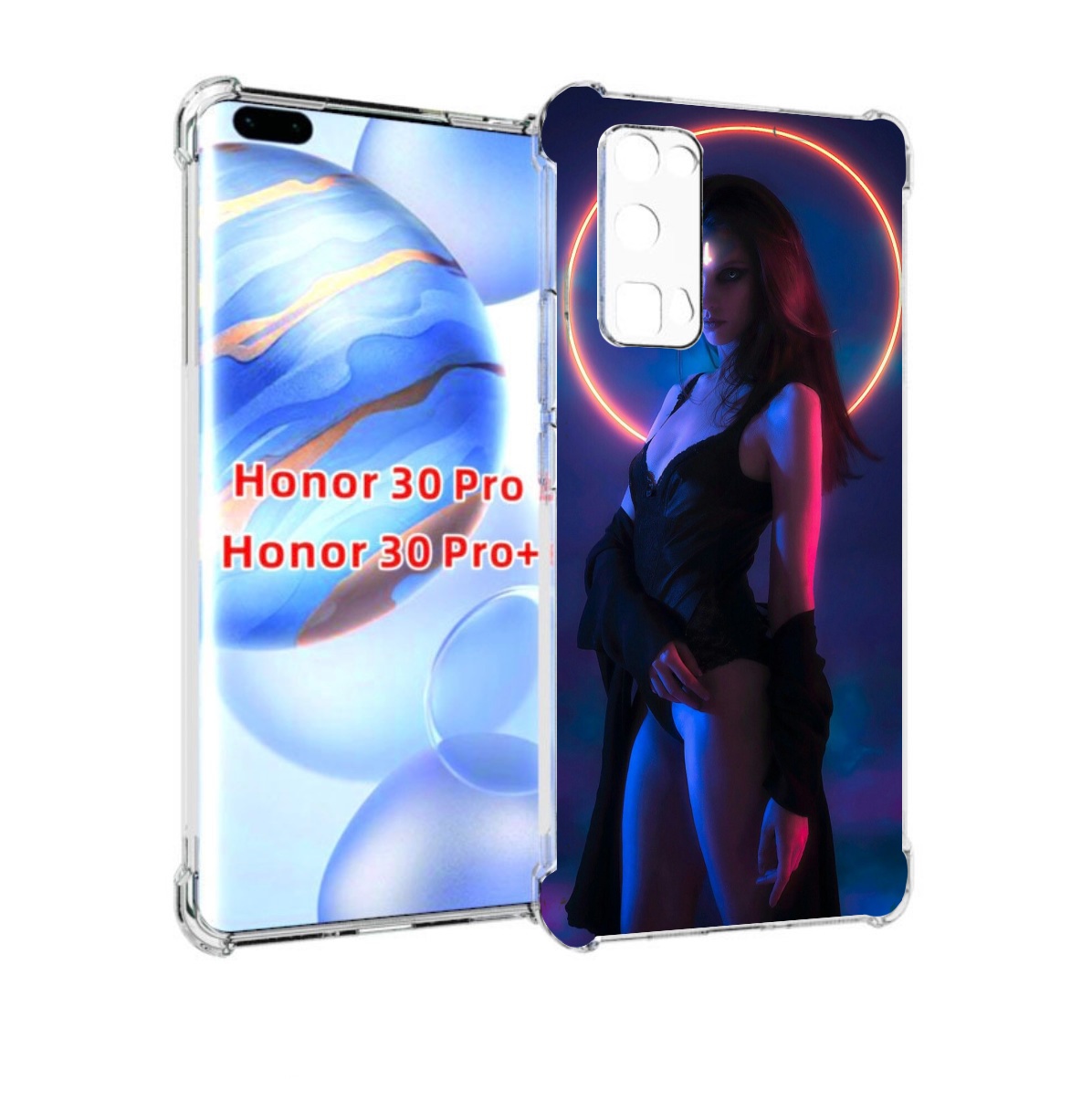 

Чехол бампер MyPads девушка с неоновым кругом женский для Huawei, Прозрачный, Tocco
