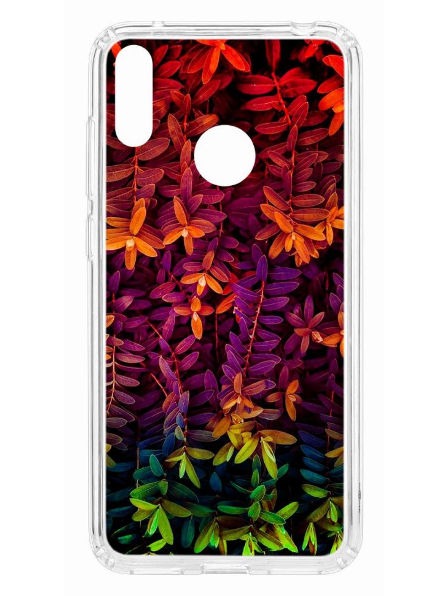 фото Чехол для huawei y7 2019 kruche print neon leaves кruче