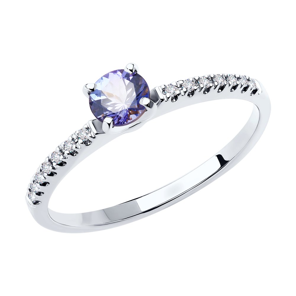 

Кольцо из золота р. 16,5 SOKOLOV Diamonds 6014180-3, бриллиант\танзанит, 6014180-3