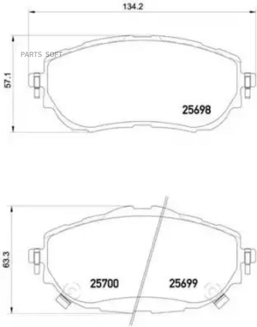 

Колодки тормозные дисковые TOYOTA: AURIS 12-, COROLLA 13-