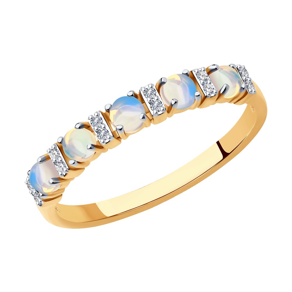 

Кольцо из красного золота с бриллиантом/опалом р. 18,5 SOKOLOV Diamonds 6014192, 6014192