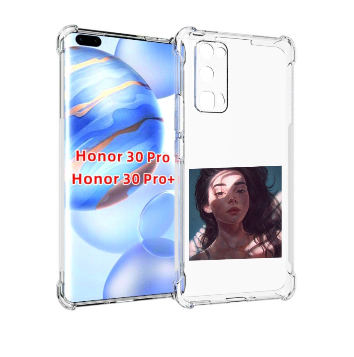 

Чехол бампер MyPads девушка-в-лучах женский для Honor 30, Прозрачный, Tocco