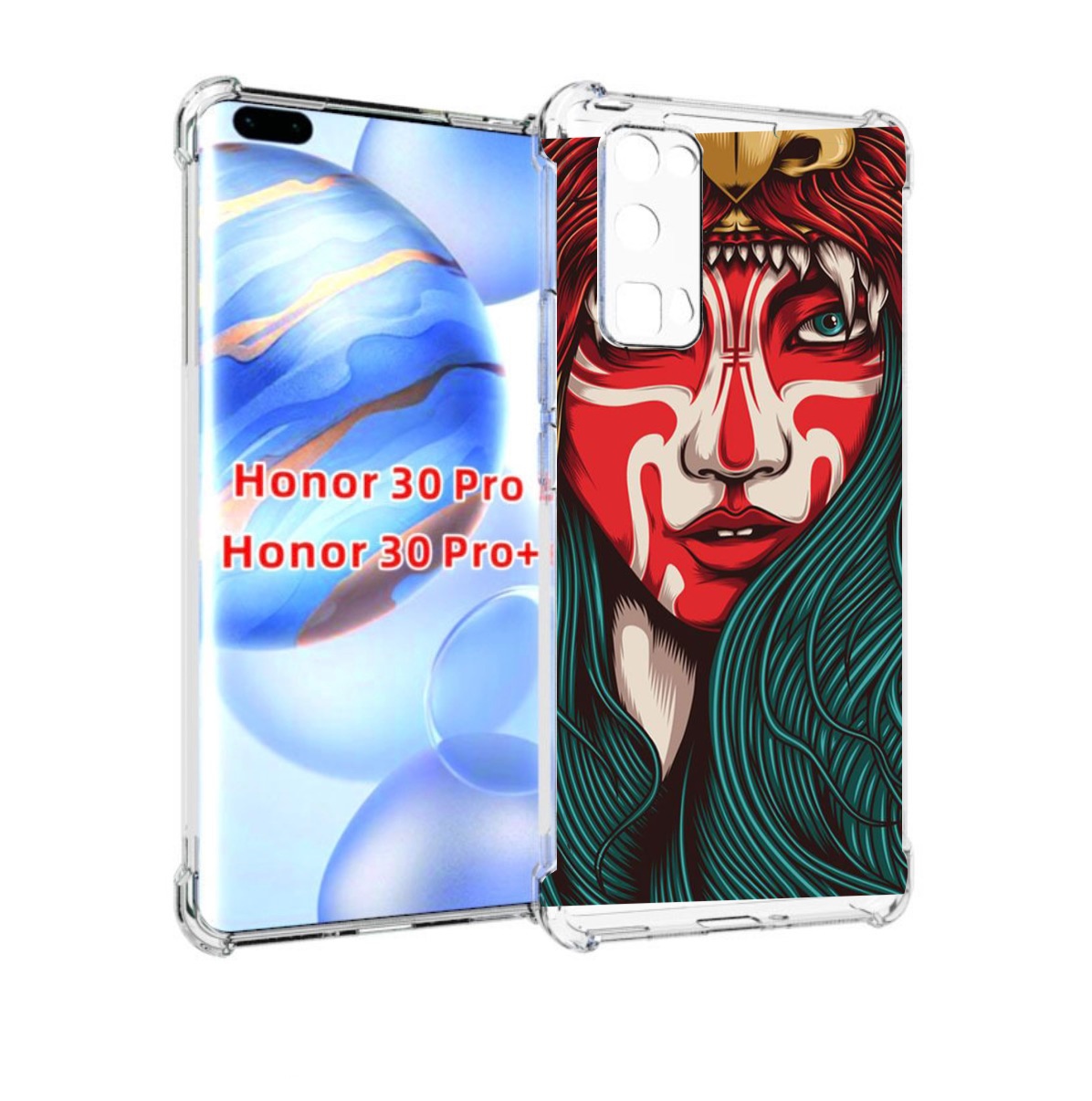

Чехол бампер MyPads девушка-в-маскировке для Honor 30 Pro, Прозрачный, Tocco