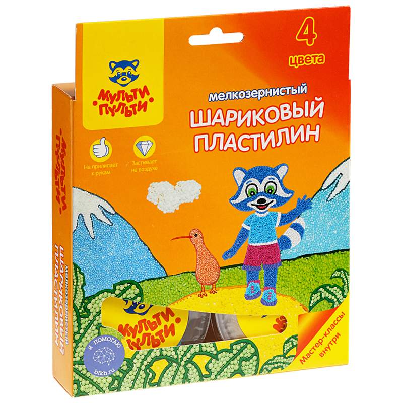 

Пластилин шариковый Мульти-Пульти арт. 248410, 4 цв. х 3 уп.