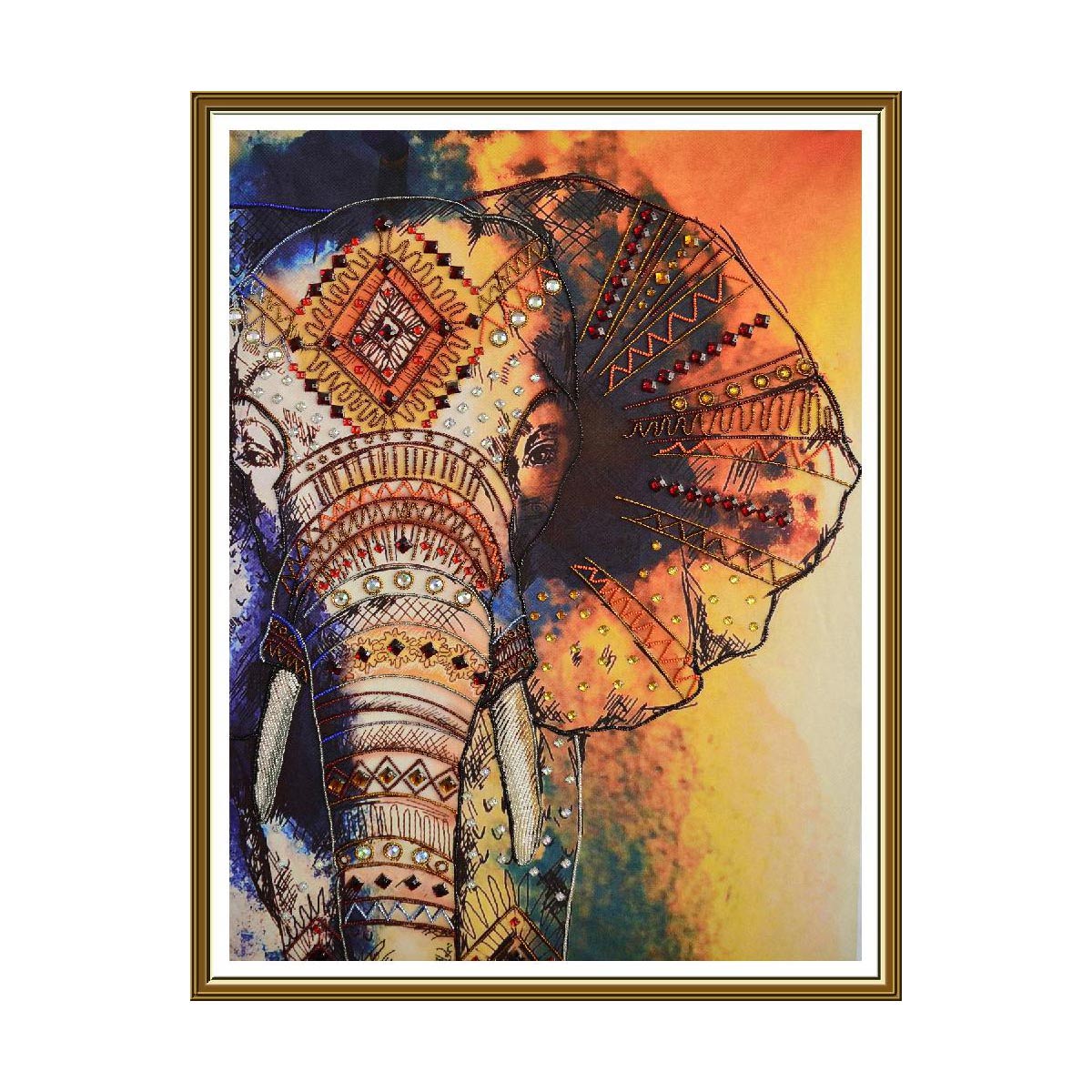 

Вышивка бисером Слон48 x 67см