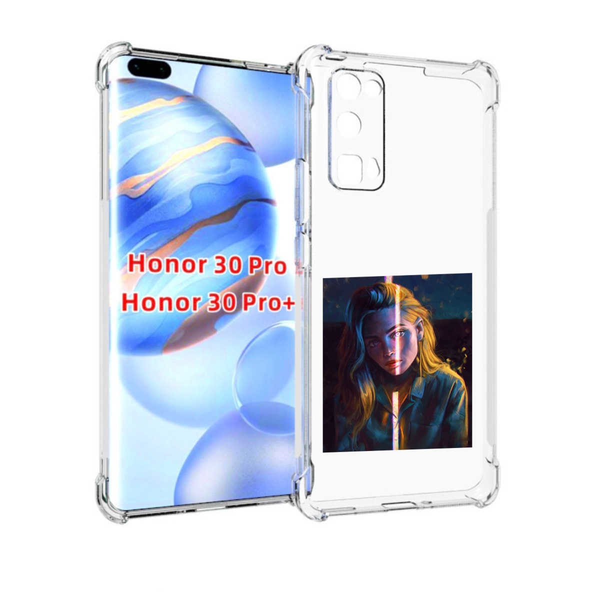 

Чехол бампер MyPads девушка-в-тени для Honor 30 Pro, Прозрачный, Tocco