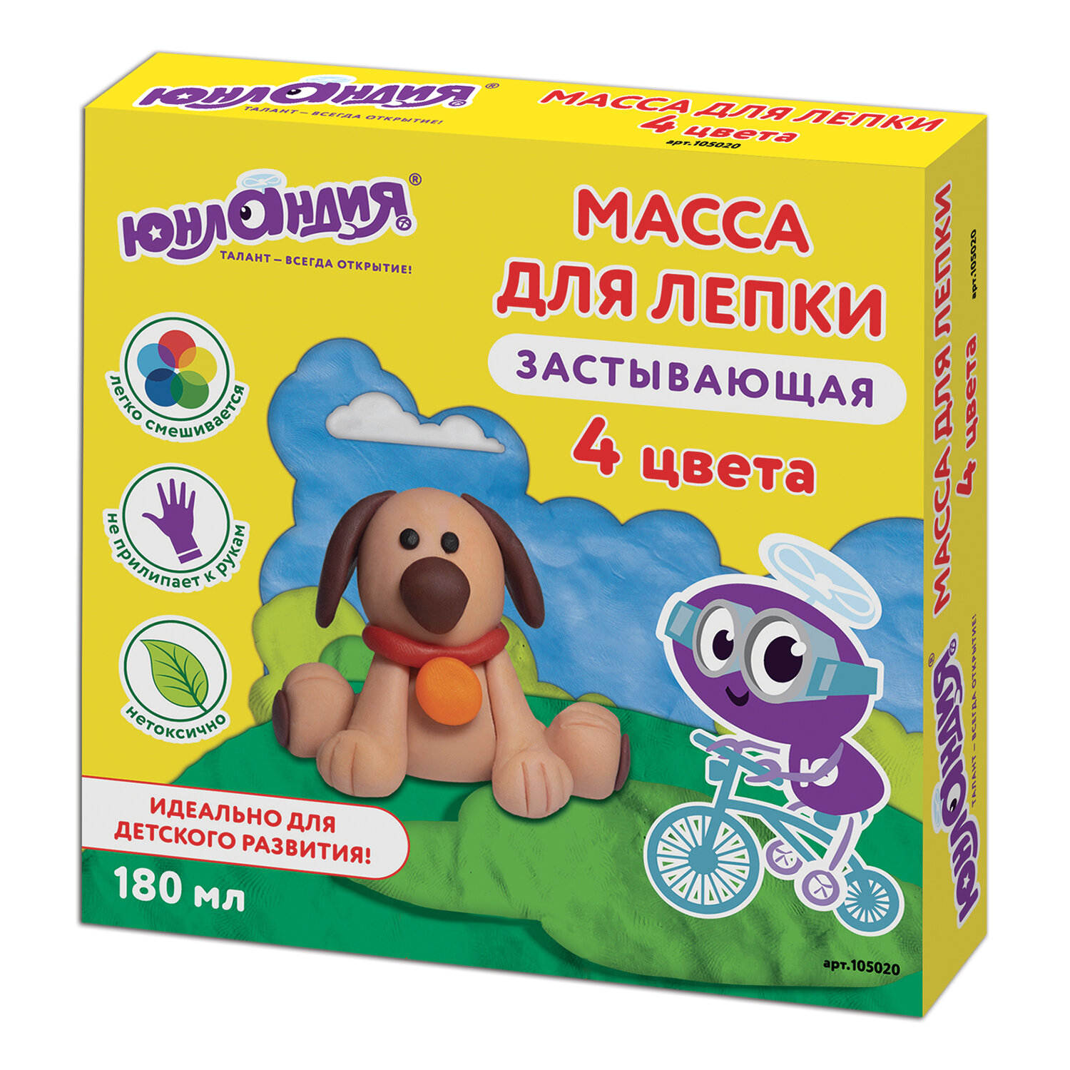 

Масса для лепки Юнландия арт. 105020, 4 цв. х 3 уп.