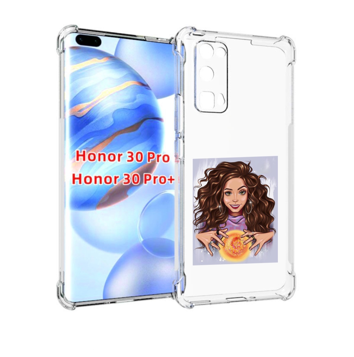 

Чехол бампер MyPads девушка-волшебница для Honor 30 Pro, Прозрачный, Tocco