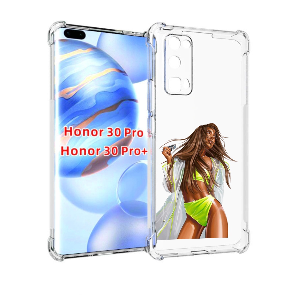 

Чехол бампер MyPads девушка-модель-мулатка для Honor 30 P, Прозрачный, Tocco
