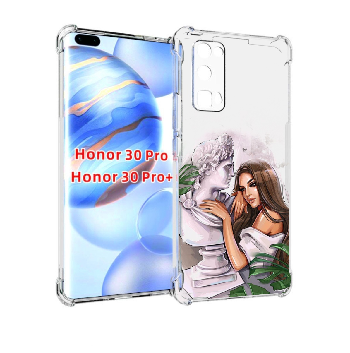 

Чехол бампер MyPads девушка-модель-со-статуей женский для Huawei, Прозрачный, Tocco