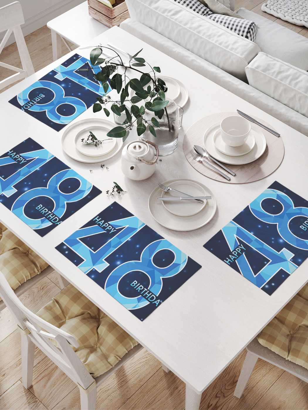 

Комплект салфеток JoyArty "Галактическое поздравление" для сервировки стола 32х46 см, 4шт, Голубой
