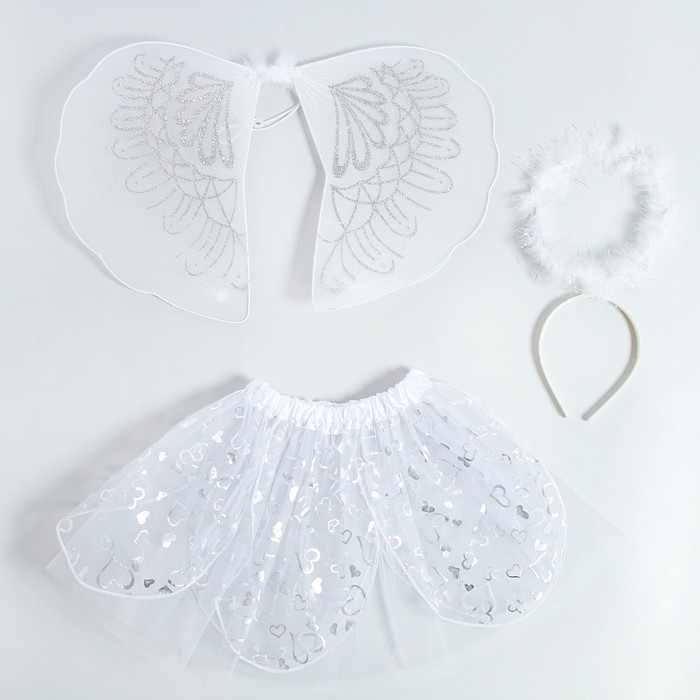 Карнавальный набор «Ангел» 3 предмета: юбка, крылья, нимб карнавальный набор ангел 3 предмета юбка ободок крылья