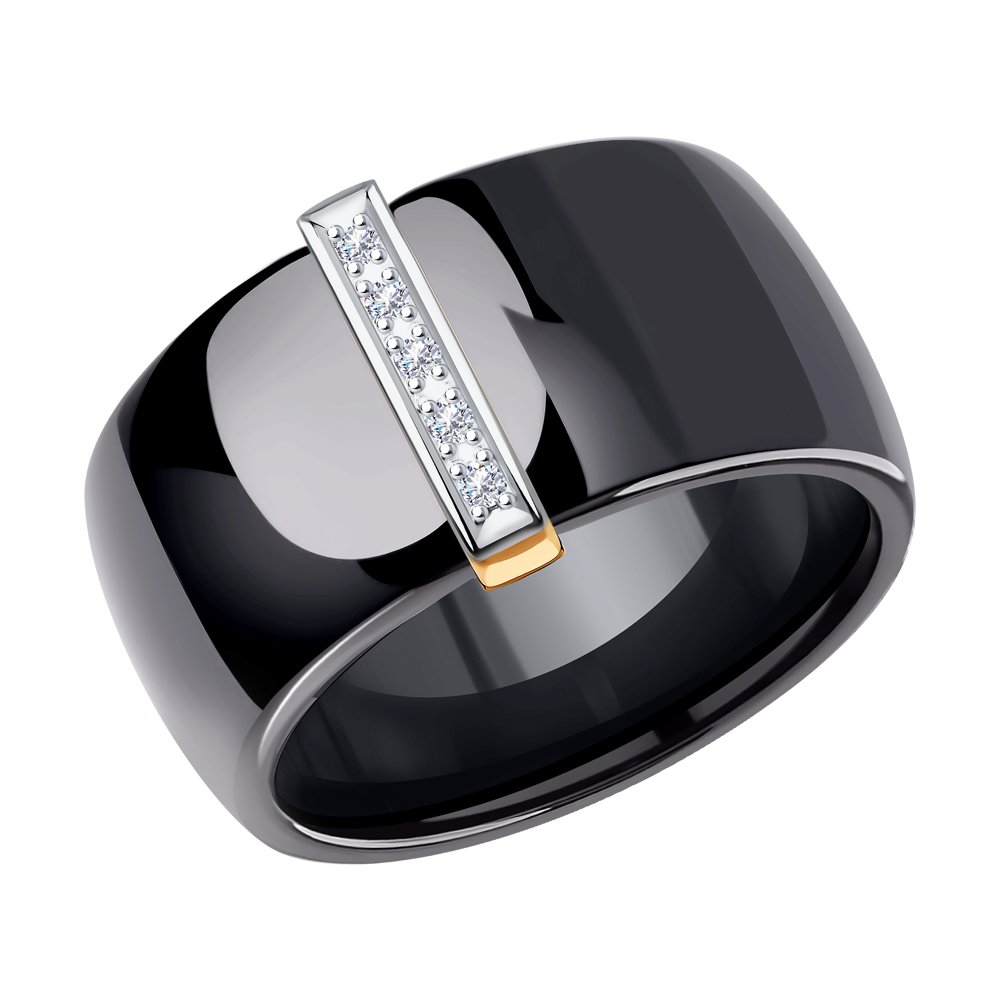 

Кольцо из золота и керамики р. , SOKOLOV Diamonds 6015024, бриллиант, 6015024